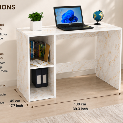 Engineered Wood Computer Study Table with Storage Shelf for Home Office Desk