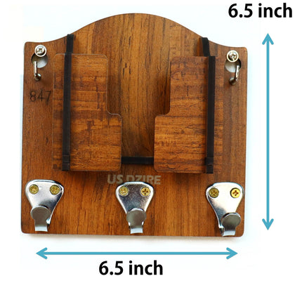 US DZIRE™ 848 Decorative Key Hanger (Brown) Wood Key Holder