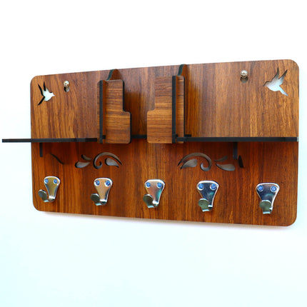 US DZIRE™ 806 Decorative Key Hanger (Brown) Wood Key Holder