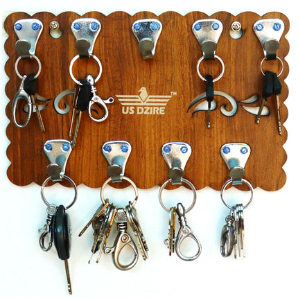 US DZIRE™841 Decorative Key Hanger (Brown) Wood Key Holder