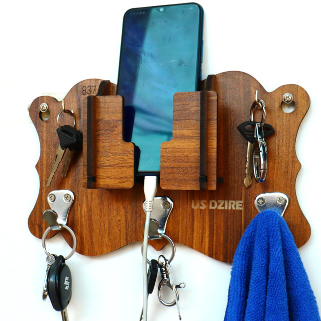 US DZIRE™ 837 Premium Key Holder For Home & Office Wood Key Holder