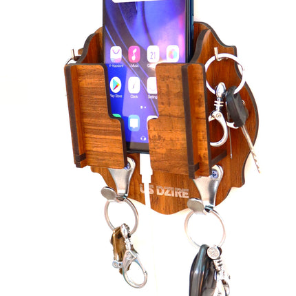 US DZIRE™ 849  Decorative Key Hanger (Brown) Wood Key Holder