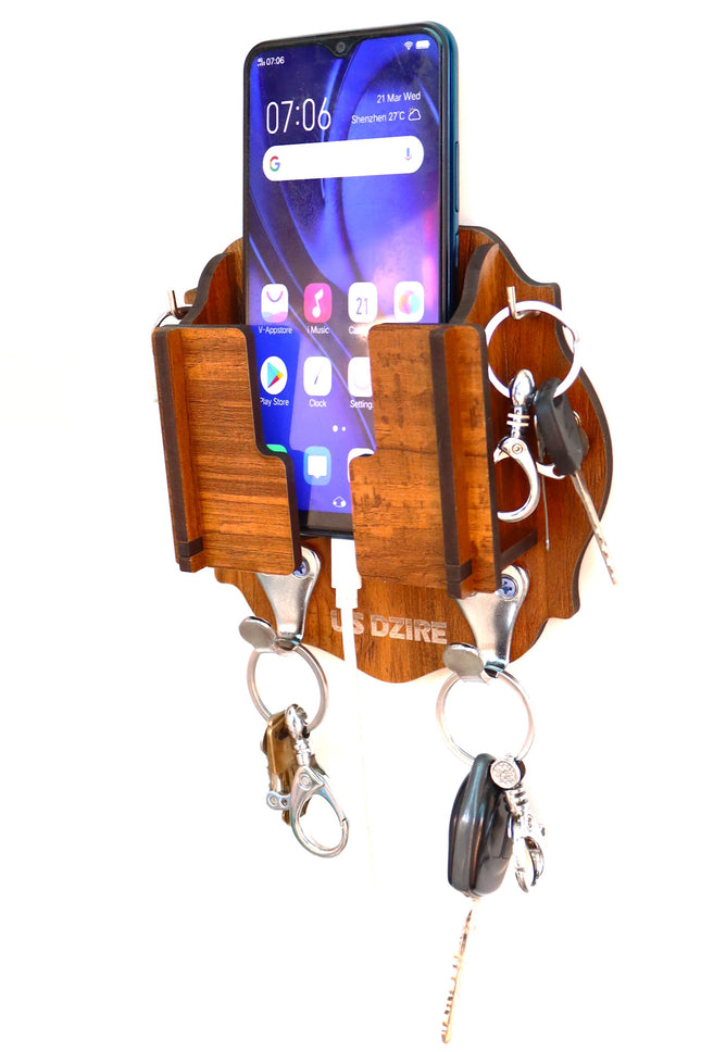 US DZIRE™ 849  Decorative Key Hanger (Brown) Wood Key Holder