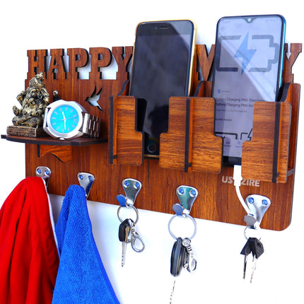 US DZIRE™ 824 Decorative Key Hanger (Brown) Wood Key Holder