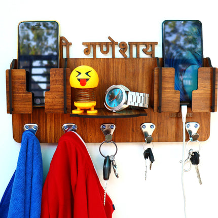 US DZIRE™ 814 Premium Sri Ganesha  Key Holder For Home & Office Wood Key Holder