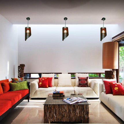 US DZIRE 408 Wooden Homes Decoretive Ceiling Pendant Light Shade Hand Weave Chandelier Style