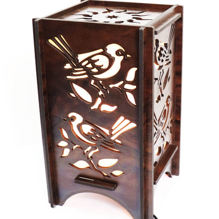 US DZIRE 605™ Table lamp for Living Room, Bedside, TV Cabinet Decoration Handcraft Art Night lamp Shade… Night Lamp  (24 cm, Natural teak Brown black)