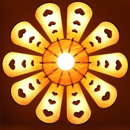US DZIRE ™ 461 Fancy Wooden Ceiling Lights,Hanging Lamps,( With Gold Bulb )Ceiling Lamp pendant lamp shade For Living Room,Bedroom,Lobby,office,Restaurant,Dining Hall,Home decoration,Study Room Pendants Ceiling Lamp  (Brown)