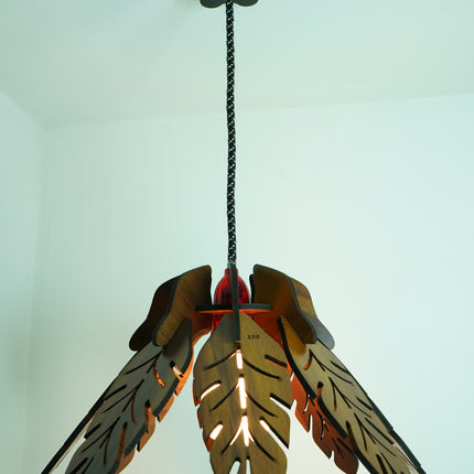 US DZIRE 401 Wooden Ceiling Pendant Light Shade Hand Weave Chandelier Style.