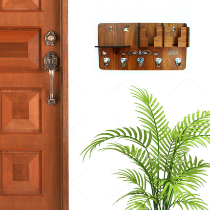 US DZIRE™804 Decorative Key Hanger (Brown) Wood Key Holder