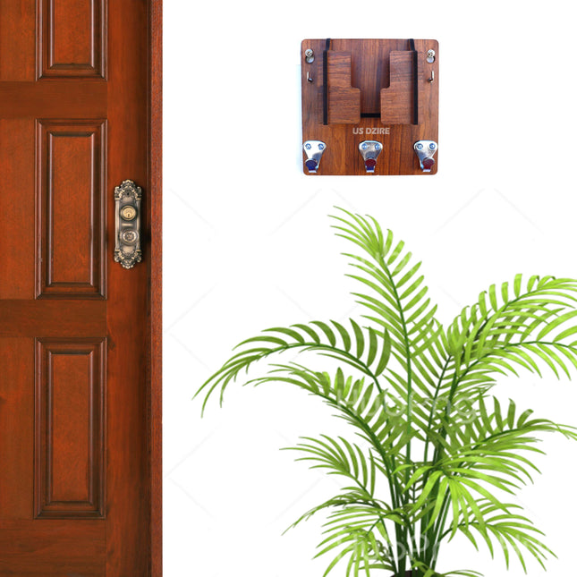 US DZIRE™ 830  Decorative Key Hanger (Brown) Wood Key Holder
