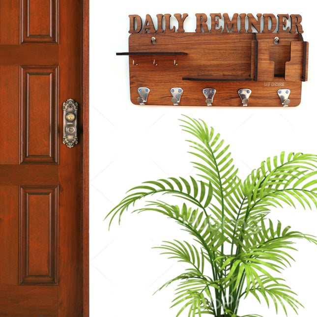 US DZIRE™ 819 Premium Daily Remaider Key Holder For Home & Office Wood Key Holder