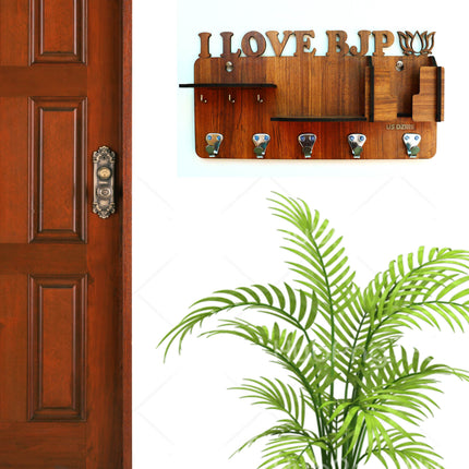US DZIRE™ 818 Decorative Key Hanger (Brown) Wood Key Holder