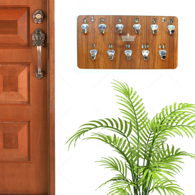 US DZIRE™ 826 Decorative Key Hanger (Brown) Wood Key Holder