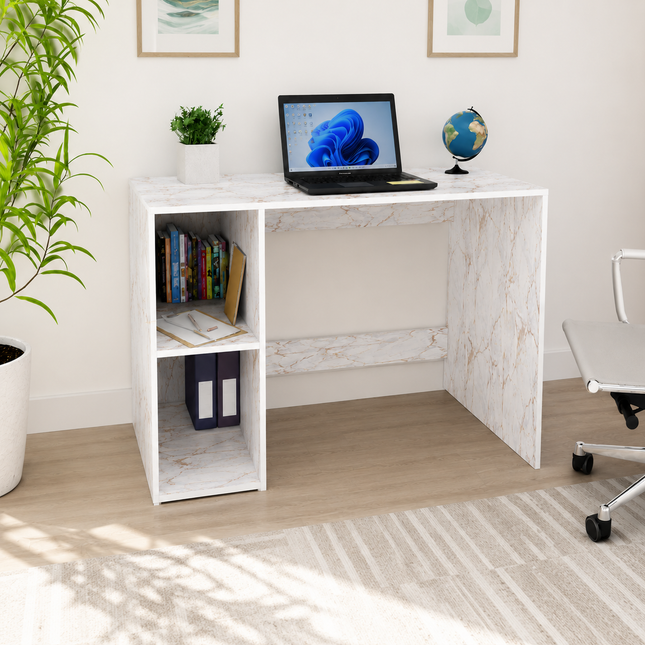 Engineered Wood Computer Study Table with Storage Shelf for Home Office Desk