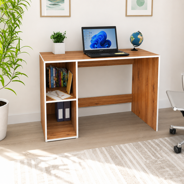 Study Laptop Computer Table with Storage Shelf for Home Office