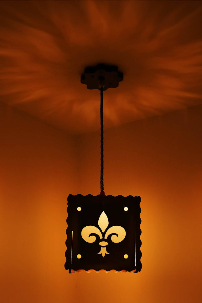 US DZIRE ™535 Fancy Wooden Ceiling Lights,Hanging Lamps,( With Gold Bulb )Ceiling Lamp pendant lamp shade For Living Room,Bedroom,Lobby,office,Restaurant,Dining Hall,Home decoration,Study Room Pendants Ceiling Lamp  (Brown)