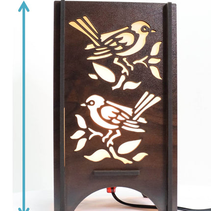 US DZIRE 605™ Table lamp for Living Room, Bedside, TV Cabinet Decoration Handcraft Art Night lamp Shade… Night Lamp  (24 cm, Natural teak Brown black)