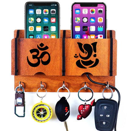 US DZIRE™ 230 Premium Key Holder For Home & Office Wood Key Holder  (5  Hooks, Brown)