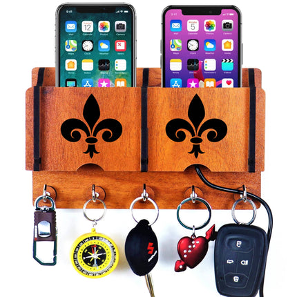 US DZIRE™ 220 Premium Key Holder For Home & Office Wood Key Holder  (5  Hooks, Brown)
