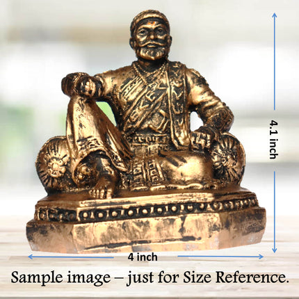 US DZIRE ™ 903 Chhatrapati Shivaji Maharaj Maratha King Statue Decorative Showpiece -  8.5 cm  (Polyresin, Gold, Black)