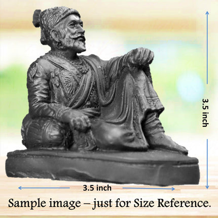 US DZIRE ™ 902 Shri Chhatrapati Shivaji Maharaj Golden Idol Statue for Car Dashboard,Home Decor Decorative Showpiece 8.5 cm  (Polyresin, Gold, Black)